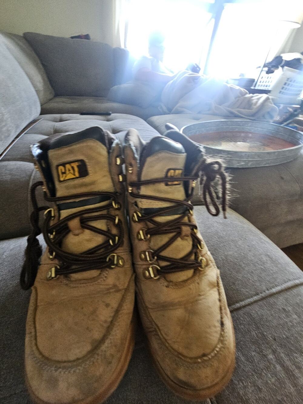 CAT Caterpillar Steel Toe Work Boots Mens Size 9 ASTM F2892 EH Brown